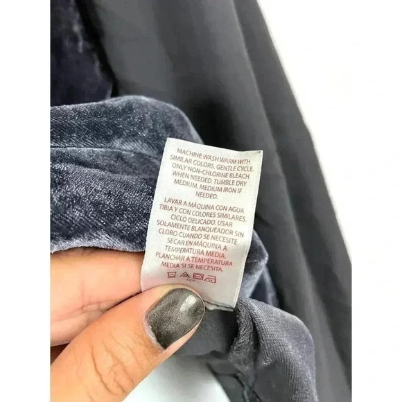 Faded Glory Velvet Bell Sleeve Top SMALL Pullover Blouse - Picture 6 of 10